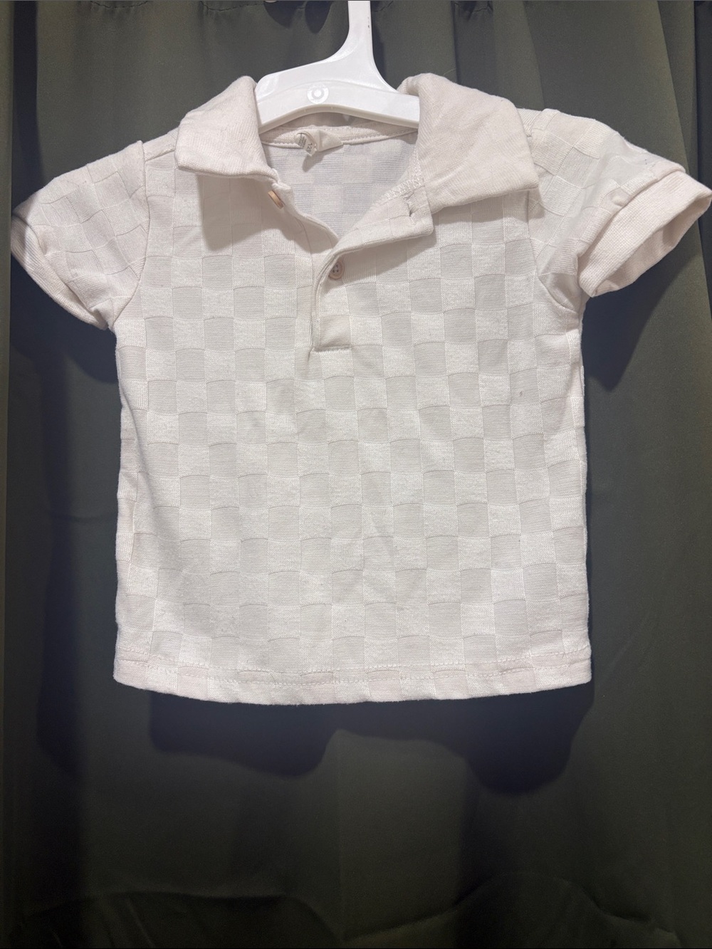 Kids Short-Sleeve Polo Shirt in Cream